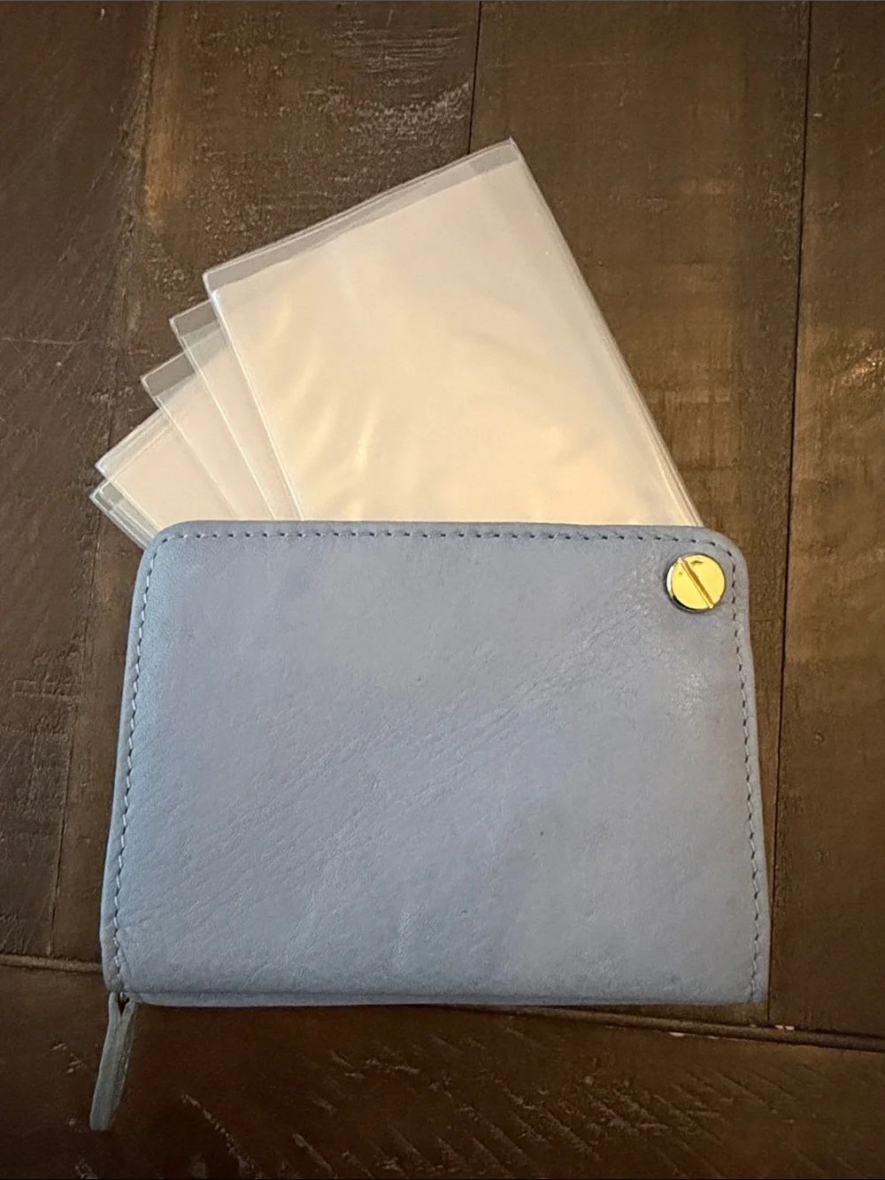 Rolf’s Lazy Susan Periwinkle Light Blue Leather Women's Zip Wallet